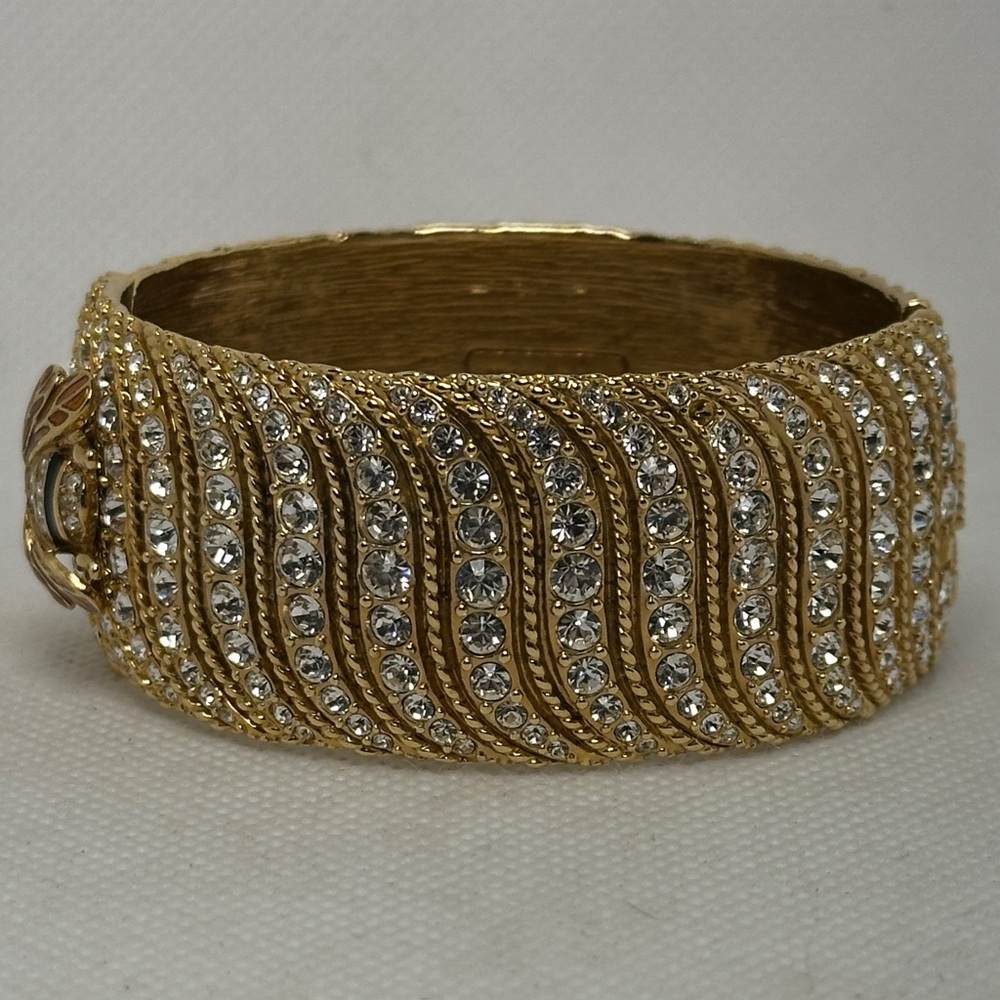 Kate Spade Through the Looking Glass Bee Cuff Gold and Crystal Hinged Bracelet - Picture 5 of 6